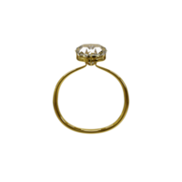 anel de diamante de ouro 3d isolado png