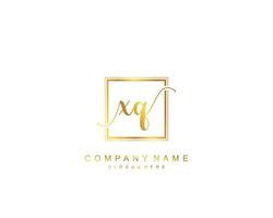 Initial XQ beauty monogram and elegant logo design, handwriting logo of initial signature, wedding, fashion, floral and botanical with creative template. vector