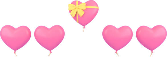 access element for Valentine's Day and Mother's Day greeting card, 3D rendering of celebrations on special days. png