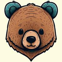 brown bear mammal animal head vector