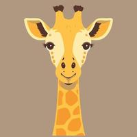 cute giraffe mammal animal head vector