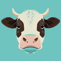 cow mammal animal head vector