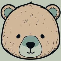 brown bear mammal animal head vector