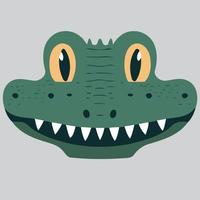 animal face reptile crocodile vector