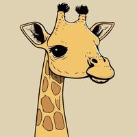 cute giraffe mammal animal head vector