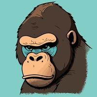 animal head mammal primate gorilla vector