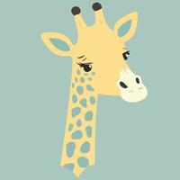 linda jirafa cabeza de animal mamífero vector