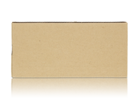 caja de cartón en blanco aislada con suelo reflectante para maqueta png