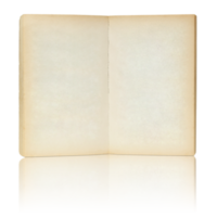 Old book open isolated with reflect floor for mockup png