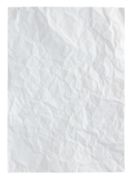 papel amassado branco isolado com traçado de recorte para maquete png