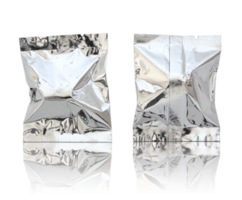 paquet d'aluminium isolé avec sol réfléchissant pour maquette png
