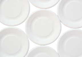 white disposable plate background isolated with clipping path png