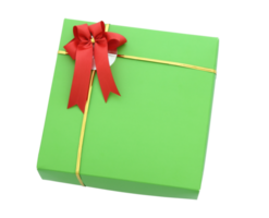 gift box with red ribbon bow isolated with clipping path for mockup png