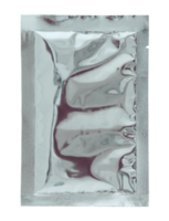 Aluminum foil bag package isolated with clipping path for mockup png