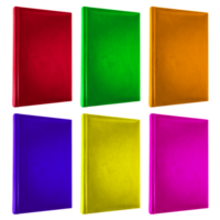 Set of colorful books cover isolated with clipping path for mockup png