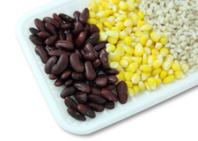 Cereal grains and seeds in the package isolated with clipping path