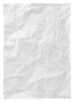 papel blanco arrugado aislado con trazado de recorte para maqueta png