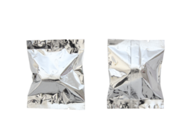 Foil package isolated with clipping path for mockup png