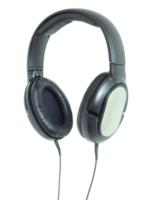 black headphones isolated with clipping path png