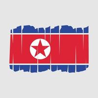 pincel de bandera de corea del norte vector