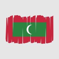 cepillo de bandera de maldivas vector