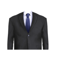 demi-costume noir et cravate bleue png