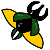 green flying beetle png