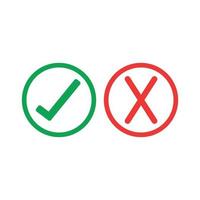 Check mark green line icons. Vector illustration. - Vector