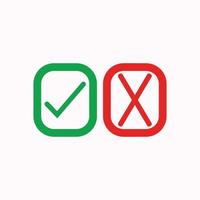 Check mark green line icons. Vector illustration. - Vector