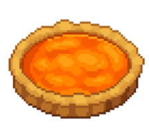 une illustration pixel art de style rétro 8 bits de tarte à la citrouille. png