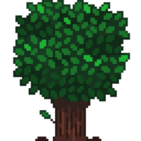 An 8 bit retro styled pixel art illustration of a spruce tree. png