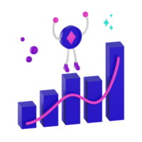 illustration d'icône de pièce de monnaie 3d png