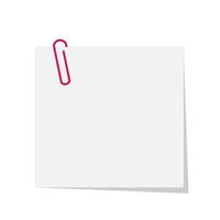 clip rosa con papel de nota blanco en blanco realista. para el concepto de negocio de oficina, memo, espacio de cuaderno agregando más texto. ilustración vectorial diseño plano aislado sobre fondo blanco. vector