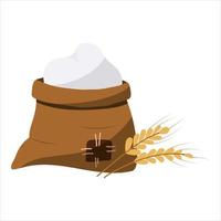 Flour in a bag. vector illustration on a white background.