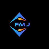 diseño de logotipo de tecnología abstracta fmj sobre fondo negro. concepto de logotipo de letra de iniciales creativas fmj. vector