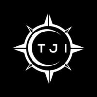 diseño de logotipo de tecnología abstracta tji sobre fondo negro. concepto de logotipo de letra de iniciales creativas tji. vector