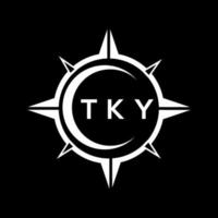 diseño de logotipo de tecnología abstracta tky sobre fondo negro. concepto de logotipo de letra inicial creativa tky. vector