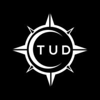 TUD abstract technology logo design on Black background. TUD creative initials letter logo concept. vector