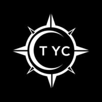 diseño de logotipo de tecnología abstracta tyc sobre fondo negro. concepto de logotipo de letra de iniciales creativas tyc. vector