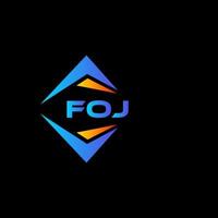 foj diseño de logotipo de tecnología abstracta sobre fondo negro. concepto de logotipo de letra inicial creativa foj. vector