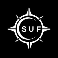 suf diseño de logotipo de tecnología abstracta sobre fondo negro. concepto de logotipo de letra de iniciales creativas suf. vector