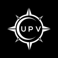 diseño de logotipo de tecnología abstracta upv sobre fondo negro. concepto de logotipo de letra de iniciales creativas upv. vector