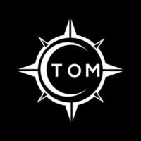 diseño de logotipo de tecnología abstracta tom sobre fondo negro. concepto de logotipo de letra de iniciales creativas de tom. vector