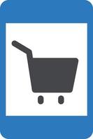 Ilustración de vector de carrito de compras en un fondo. Símbolos de calidad premium. Iconos vectoriales para concepto y diseño gráfico.