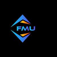 FMU abstract technology logo design on Black background. FMU creative initials letter logo concept. vector