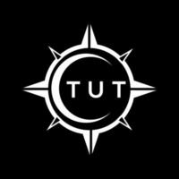 tut diseño de logotipo de tecnología abstracta sobre fondo negro. concepto creativo del logotipo de la letra de las iniciales de tut. vector