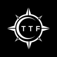 TTF abstract technology logo design on Black background. TTF creative initials letter logo concept. vector