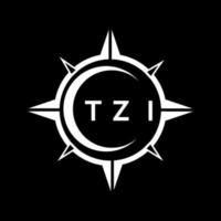 diseño de logotipo de tecnología abstracta tzi sobre fondo negro. concepto de logotipo de letra inicial creativa tzi. vector