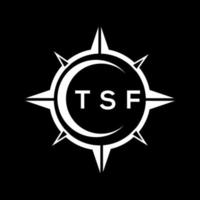 TSF abstract technology logo design on Black background. TSF creative initials letter logo concept. vector