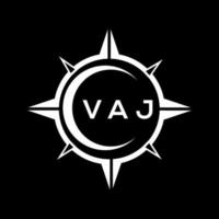 diseño de logotipo de tecnología abstracta vaj sobre fondo negro. concepto de logotipo de letra de iniciales creativas vaj. vector